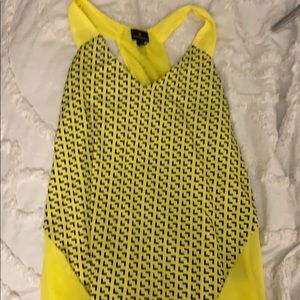 Yellow and navy business casual top